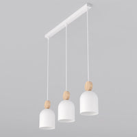 Mesi hanglamp hout 3-lichts wit naturel