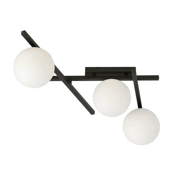 SMART 3-lichts plafondlamp - Zwart met witte bollen