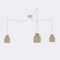 Kru hanglamp hout 3-lichts mokka