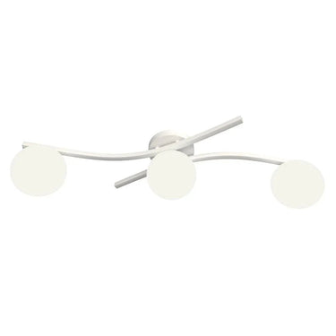 OPUS 3-lichts plafondlamp - Wit glas