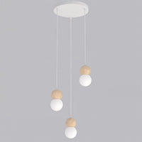 Loop hanglamp wit glas 3-lichts naturel