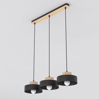 Kivi hanglamp hout 3-lichts zwart