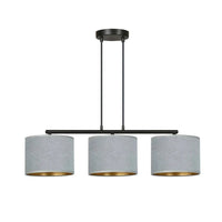 HILDE 3-lichts hanglamp - Grijs fluweel - Mooier Thuis