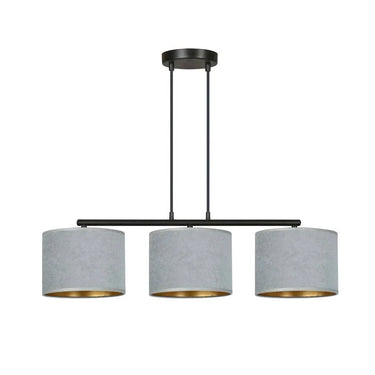 HILDE 3-lichts hanglamp - Grijs fluweel