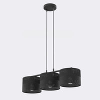 Karbon hanglamp textiel 3-lichts zwart