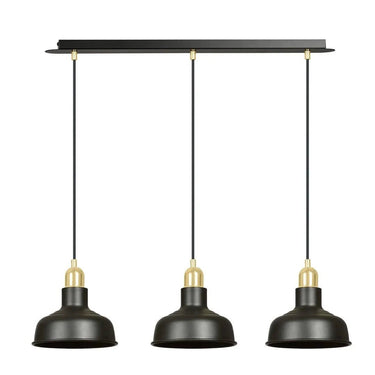 IBOR 3-lichts hanglamp - Zwart goud
