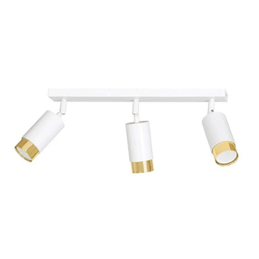 HIRO 3-lichts plafondlamp - Wit met gouden accenten