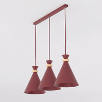 Zero hanglamp hout 3-lichts bordeaux