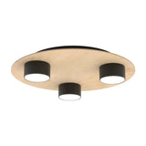 PIXO 3-lichts plafondlamp - Zwart met hout plafondspots & spotbalken - naturel en bruin - Mooier Thuis