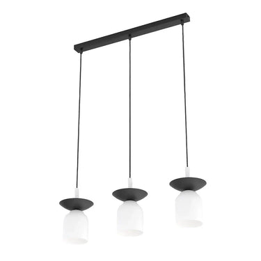 EGO 3-lichts hanglamp - Zwart wit