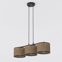 Eco hanglamp textiel 3-lichts bruin