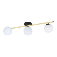 SPLENDI 3-lichts plafondlamp - Wit glas - Zwart-goud - Mooier Thuis