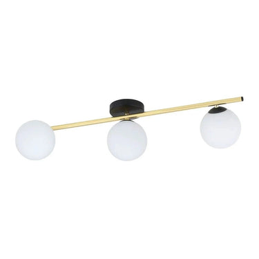 SPLENDI 3-lichts plafondlamp - Wit glas - Zwart-goud