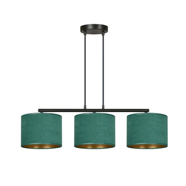HILDE 3-lichts hanglamp - Groen fluweel