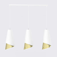 Moda hanglamp textiel 3-lichts wit goud