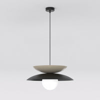 Nagoya hanglamp wit glas 3-lichts zwart mokka