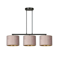 HILDE 3-lichts balkhanglamp - Roze fluweel - Mooier Thuis