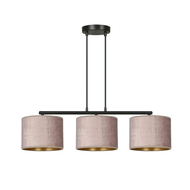 HILDE 3-lichts balkhanglamp - Roze fluweel