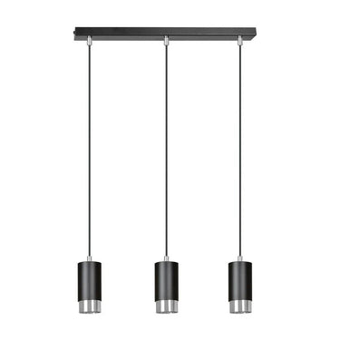 FUMIKO 3-lichts hanglamp - Zwart chroom