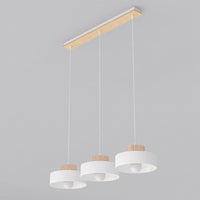 Kivi hanglamp hout 3-lichts wit