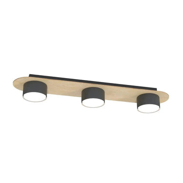 DIAZ 3-lichts plafondlamp - Zwart hout
