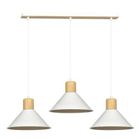 ROWEN 3-lichts hanglamp - Wit metaal hout - Mooier Thuis