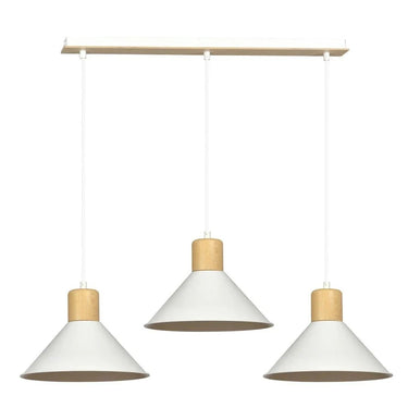 ROWEN 3-lichts hanglamp - Wit metaal hout