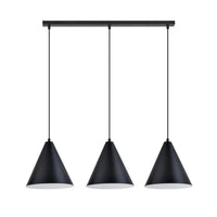 REBEL 3-lichts hanglamp - Zwart met witte binnenkant - Mooier Thuis