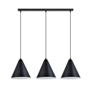 REBEL 3-lichts hanglamp - Zwart met witte binnenkant