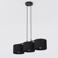 Eco hanglamp textiel 3-lichts zwart