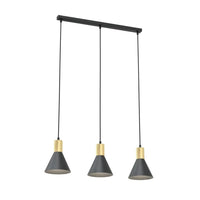 PINK 3-lichts hanglamp - Zwart met gouden accent - Mooier Thuis