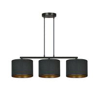 HILDE 3-lichts hanglamp - Zwart fluweel met goud interieur - Mooier Thuis