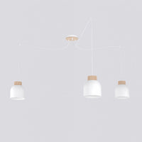 Kru hanglamp hout 3-lichts wit