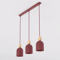 Mesi hanglamp hout 3-lichts bordeaux naturel