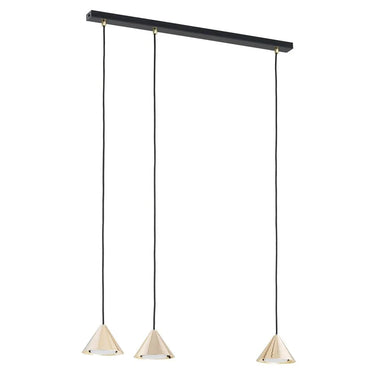 ELITE 3-lichts hanglamp - Zwart Goud - Kegelvormig