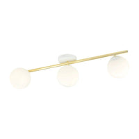 Emibig SPLENDI 3-lichts plafondlamp - Wit glas - Goud frame