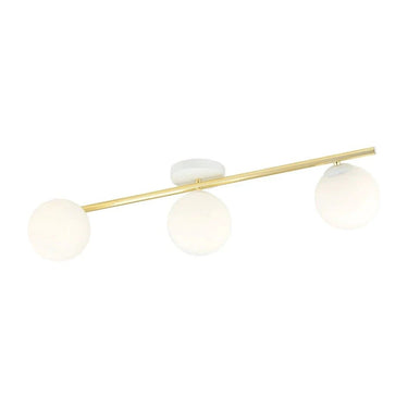 SPLENDI 3-lichts plafondlamp - Wit glas - Goud frame