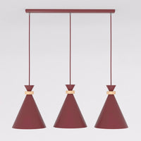 Zero hanglamp hout 3-lichts bordeaux