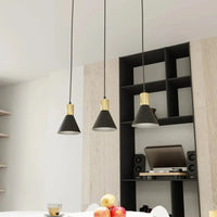 Emibig PINK 3-lichts hanglamp - Zwart met gouden accent