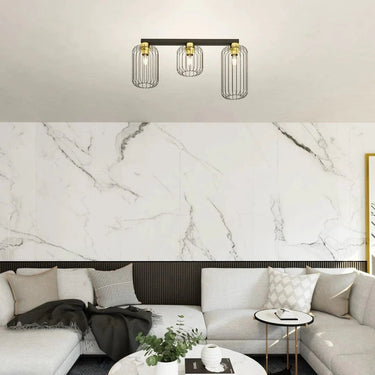 BARN 3-lichts plafondlamp - Zwart Goud