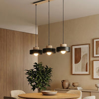 Kivi hanglamp hout 3-lichts zwart