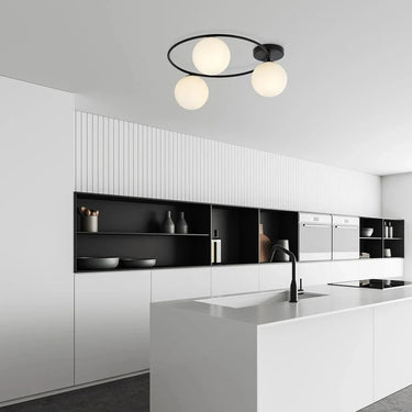 SOPRA 3-lichts plafondlamp – Wit/zwart