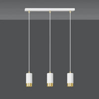 Emibig FUMIKO 3-lichts hanglamp - Wit met gouden accenten