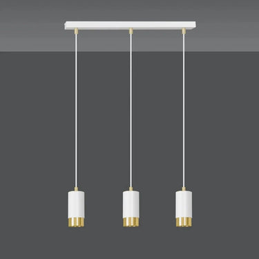 FUMIKO 3-lichts hanglamp - Wit met gouden accenten