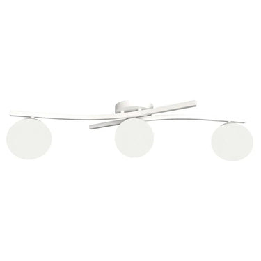 OPUS 3-lichts plafondlamp - Wit glas