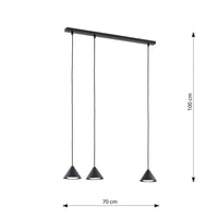 Emibig ELIT 3-lichts hanglamp - Zwart metaal