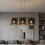 Mooier Thuis - Lux hanglamp 3-lichts zwart hanglamp met lampenkap - 70 cm breed