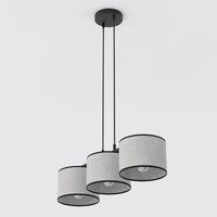 Eco hanglamp textiel 3-lichts grijs