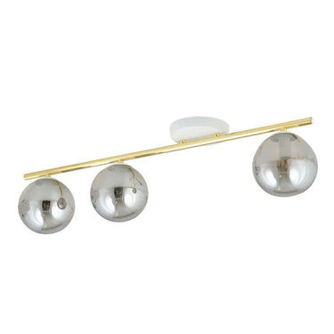 MONZA 3-lichts plafondlamp - Smoked glas - Wit-goud