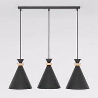 Zero hanglamp hout 3-lichts zwart